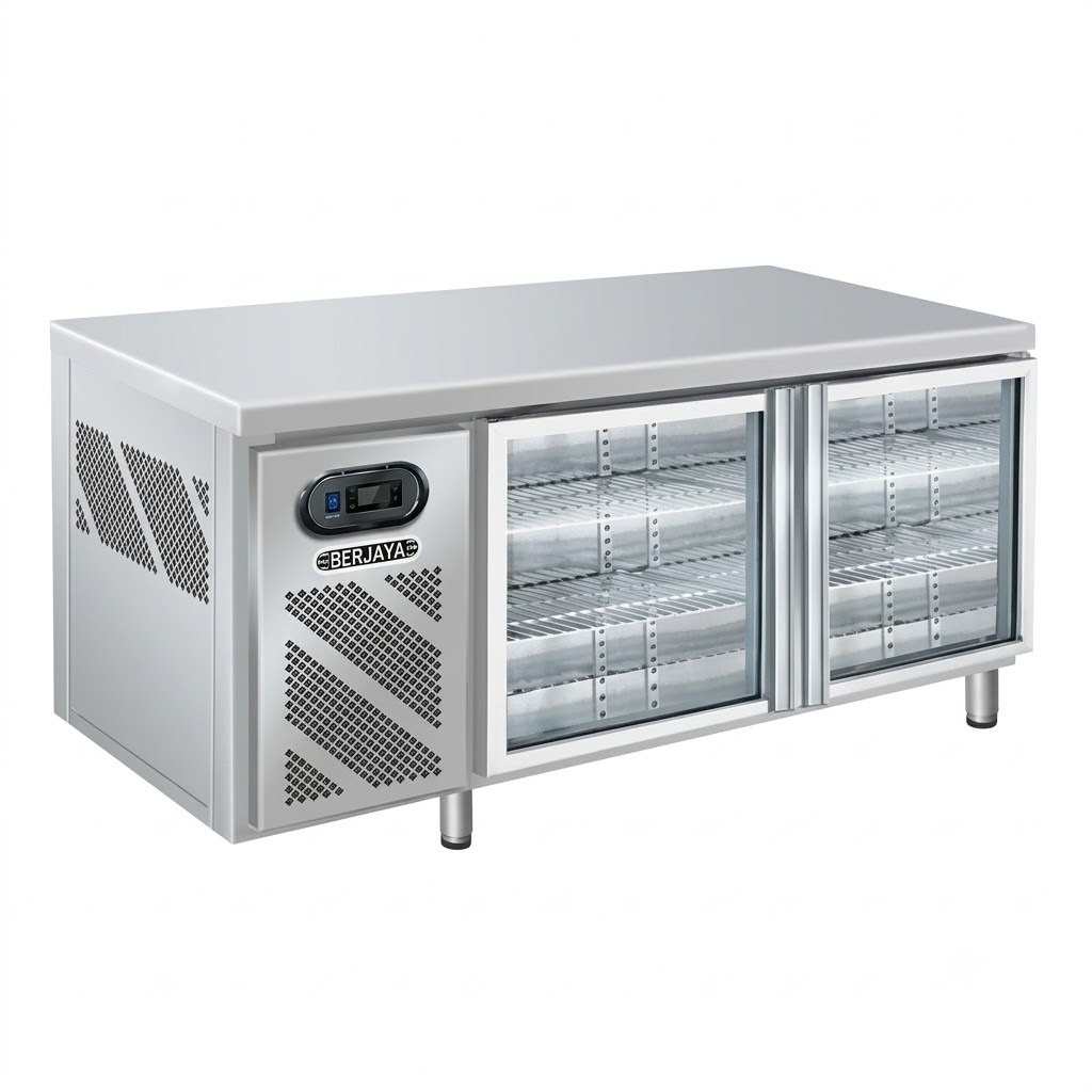 Bàn mát 2 cánh kính 1m8 Berjaya B2D/C6/7-SM, ảnh sản phẩm nền trắng