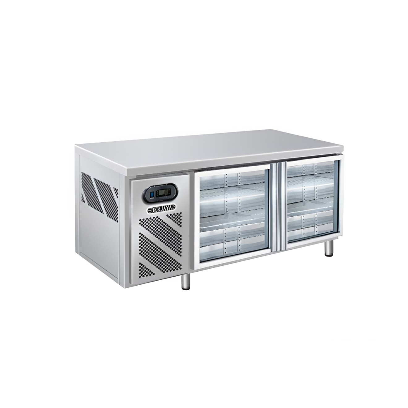 Bàn mát 2 cánh kính 1m5 Berjaya B2D-C5-7-SM, ảnh sản phẩm nền trắng