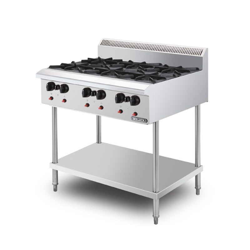 Bếp âu 6 họng có chân Berjaya OB6FS-17, ảnh sản phẩm nền trắng