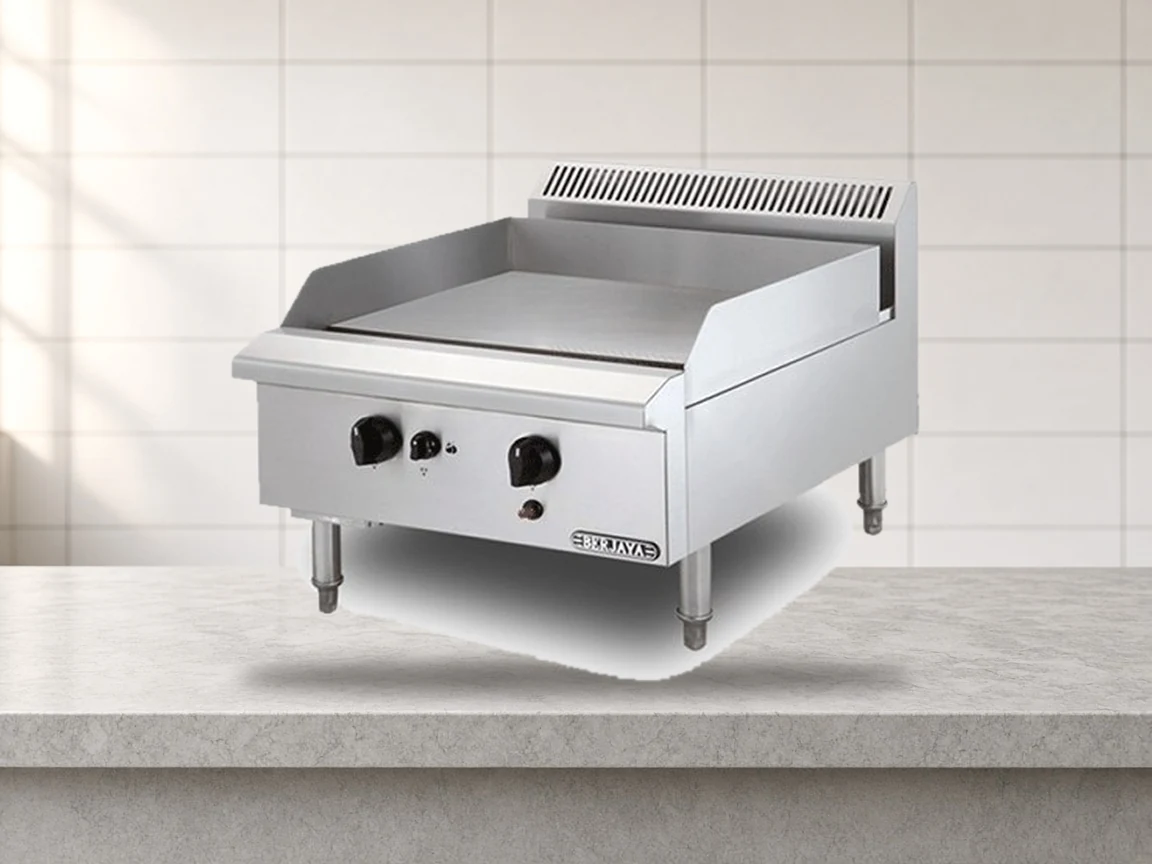 Bếp chiên phẳng 2 họng đốt dùng gas Berjaya GG2B-17