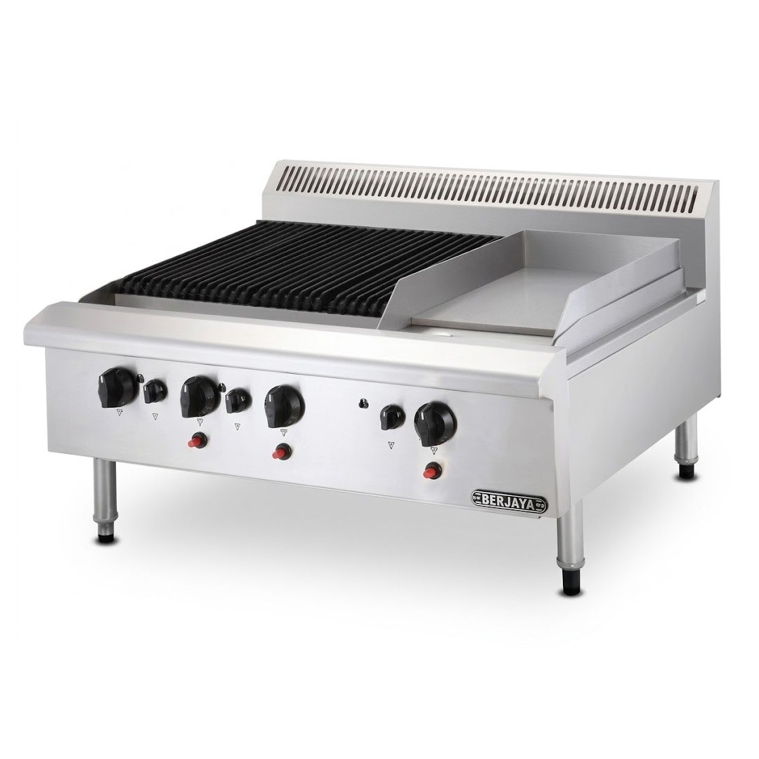 Bếp nướng có chiên phẳng Berjaya CB3BGG1B-17, ảnh sản phẩm nền trắng