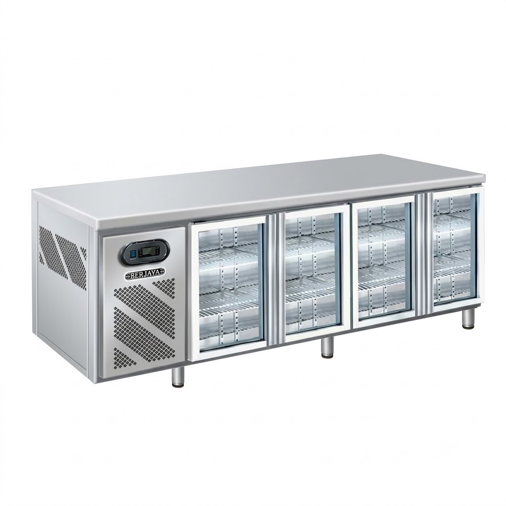 Bàn mát quầy bar 3 cánh kính Berjaya B4D-C8-7-SM, ảnh sản phẩm nền trắng