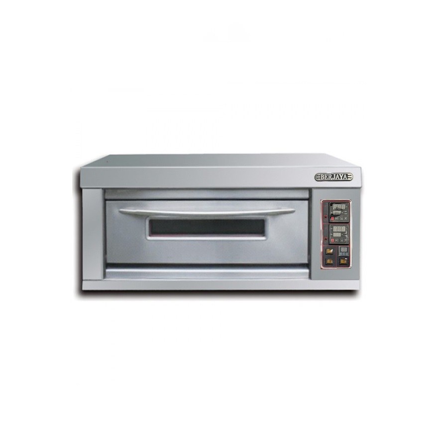 Lò nướng 1 tầng 2 khay Berjaya BJY-E6KW-1BDD – ảnh sản phẩm nền trắng, một tầng cửa kính có tay nắm, bảng điều khiển bên phải