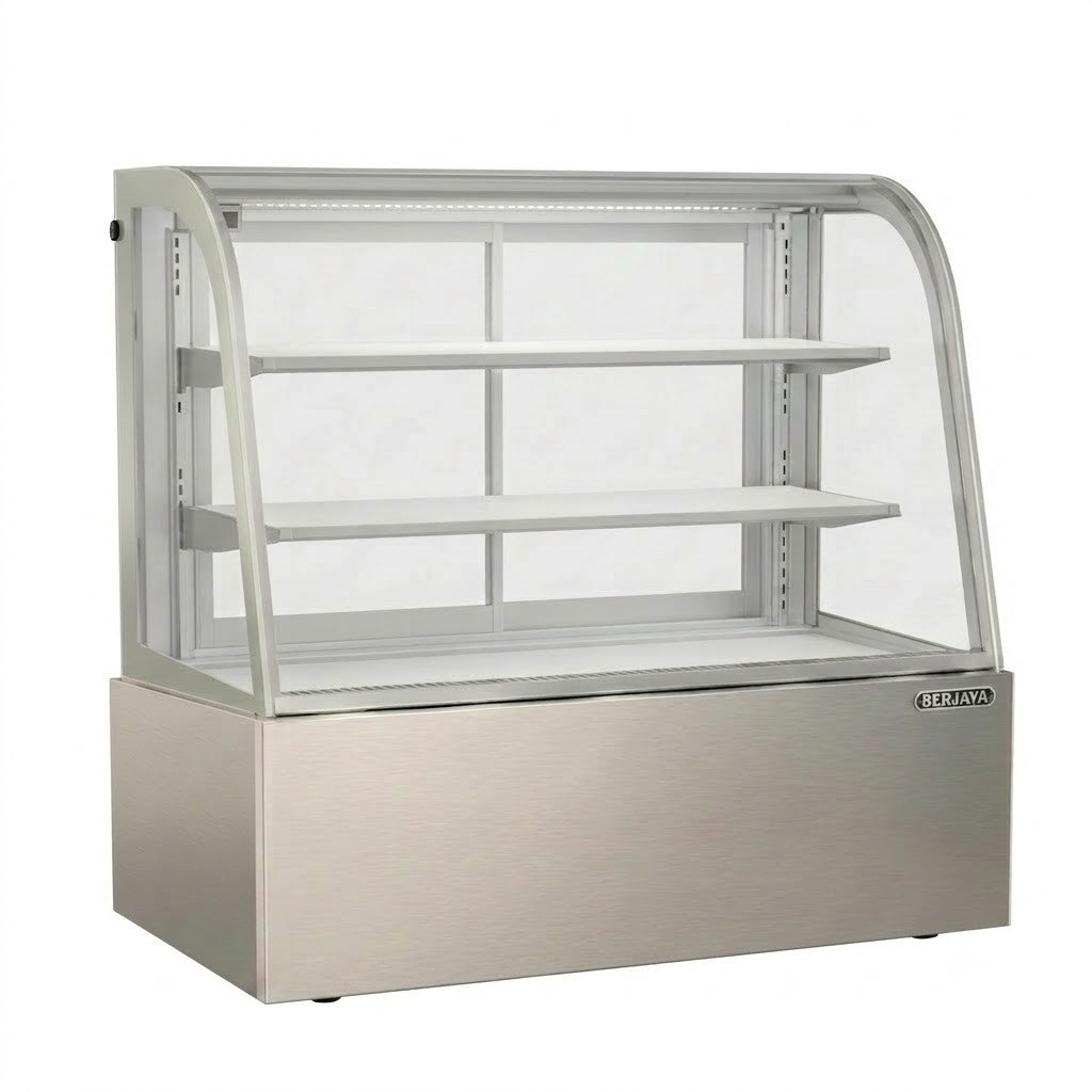 Tủ trưng bày bánh kính cong CCS-09SS-2, ảnh sản phẩm nền trắng