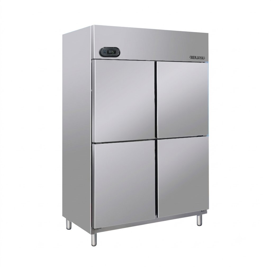 Tủ mát 4 cánh inox công nghiệp Berjaya BS 4DUC/Z, ảnh sản phẩm nền trắng