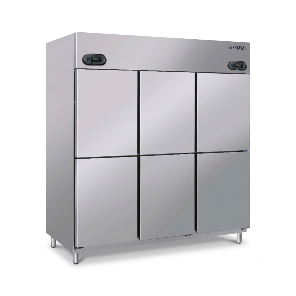Tủ mát 6 cánh đứng Berjaya BS6DUC-IV-Z, ảnh sản phẩm nền trắng