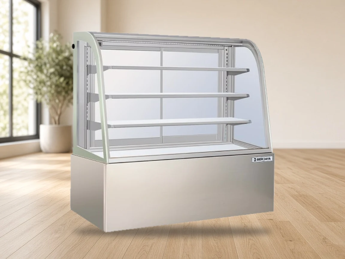 Tủ trưng bày bánh nóng kính cong Berjaya HDW-09SS-3
